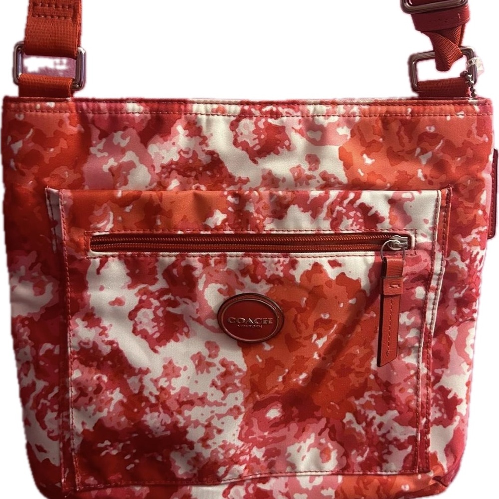 Coach Red and White Crossbody Bag